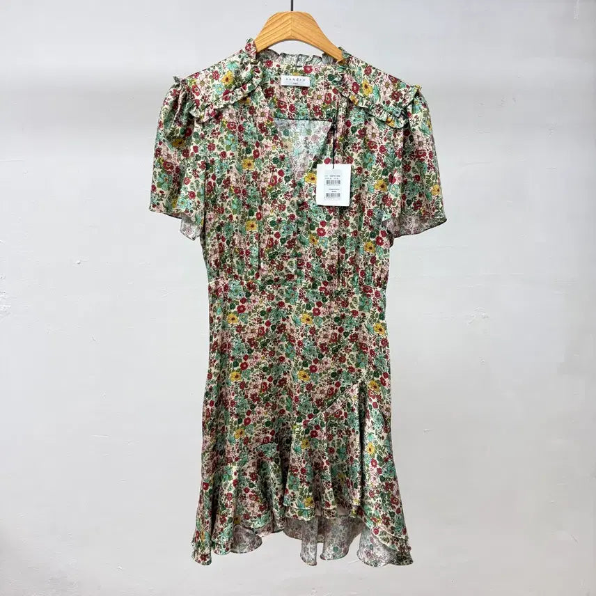 [BUNJANG] Sandro Flower Pattern Short Sleeve Dress / 새상품) 산드로 플라워 원피스 반팔 여성 원피스 JS42