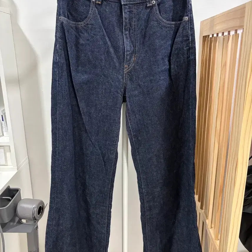 [BUNJANG] Uniqlo Dark Denim Wide Pants / 유니클로 다크 데님 와이드 팬츠