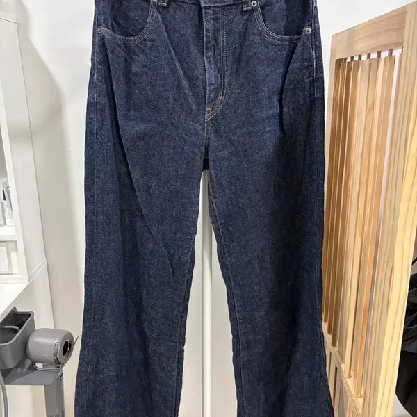 [BUNJANG] Uniqlo Dark Denim Wide Pants / 유니클로 다크 데님 와이드 팬츠