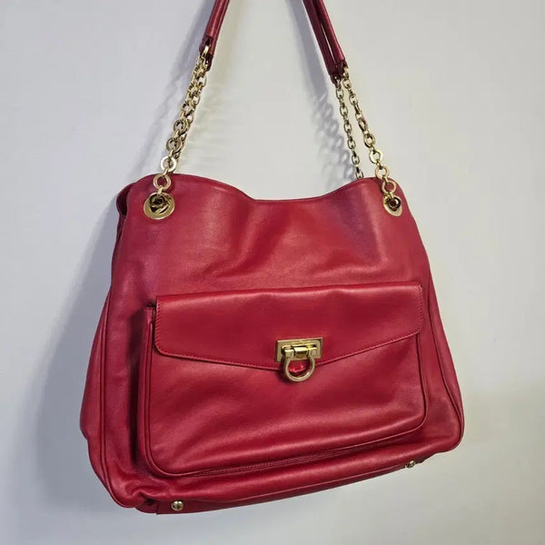 [BUNJANG] Salvatore Ferragamo Gancini Chain Shoulder Bag / 페라가모 간치니 체인 숄더백