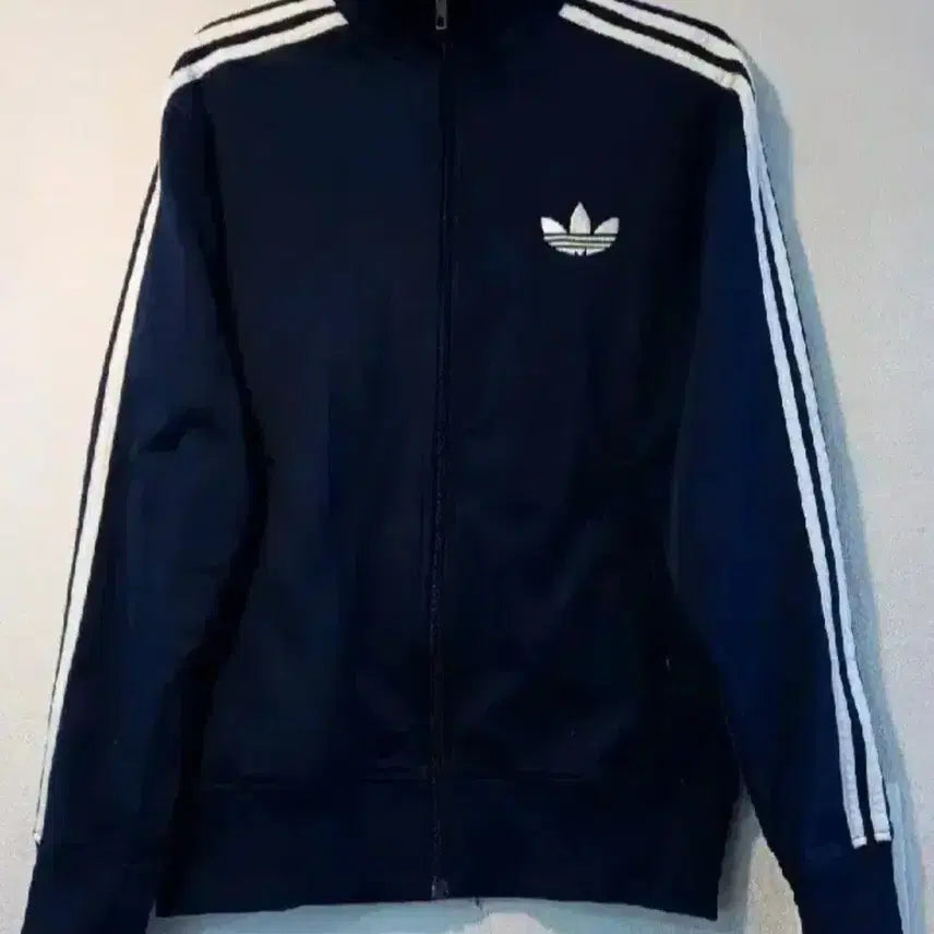 [BUNJANG] Adidas Firebird Navy/White Track Top Jersey Full Zip Jacket M / 아디다스 파이어버드 네이비 남흰 트랙탑 저지 져지집업 95/M
