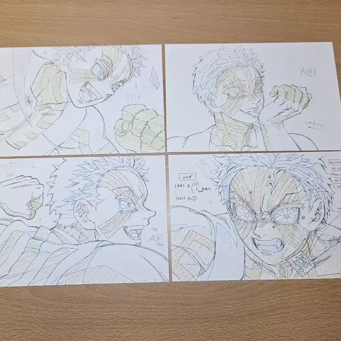 [BUNJANG] Demon Slayer Akaza Original Art Postcard Bundle Set (4 pcs) / 귀멸의 칼날 아카자 원화 엽서 4점 일괄