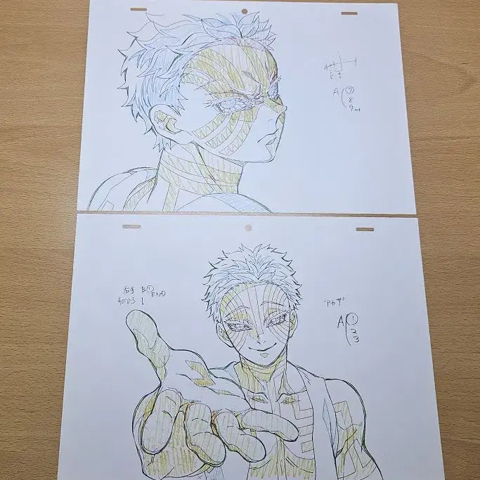 [BUNJANG] Demon Slayer Akaza Replica Art Set / 귀멸의 칼날 아카자 복제 원화 2점 일괄