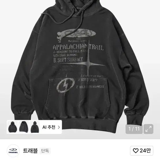 [BUNJANG] Travel Trail PUREMENT Hoodie / 트래블 트레일 피스먼트 후드티