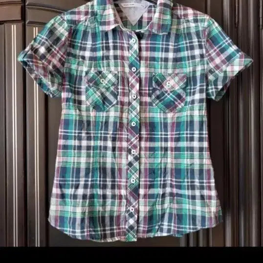 [BUNJANG] Elle Basic Women's Cotton Check Shirt / 베이직 엘르 여성 체크 아사 셔츠