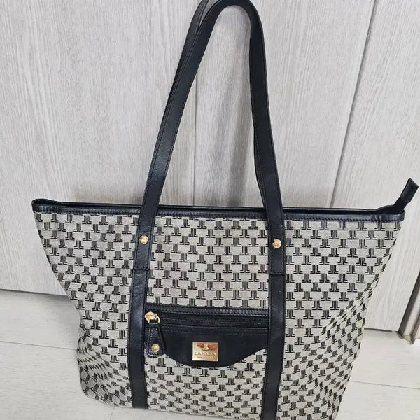 [BUNJANG] Lanvin Logo Pattern Canvas Shoulder Bag / 랑방 로고 패턴  캔버스 숄더백