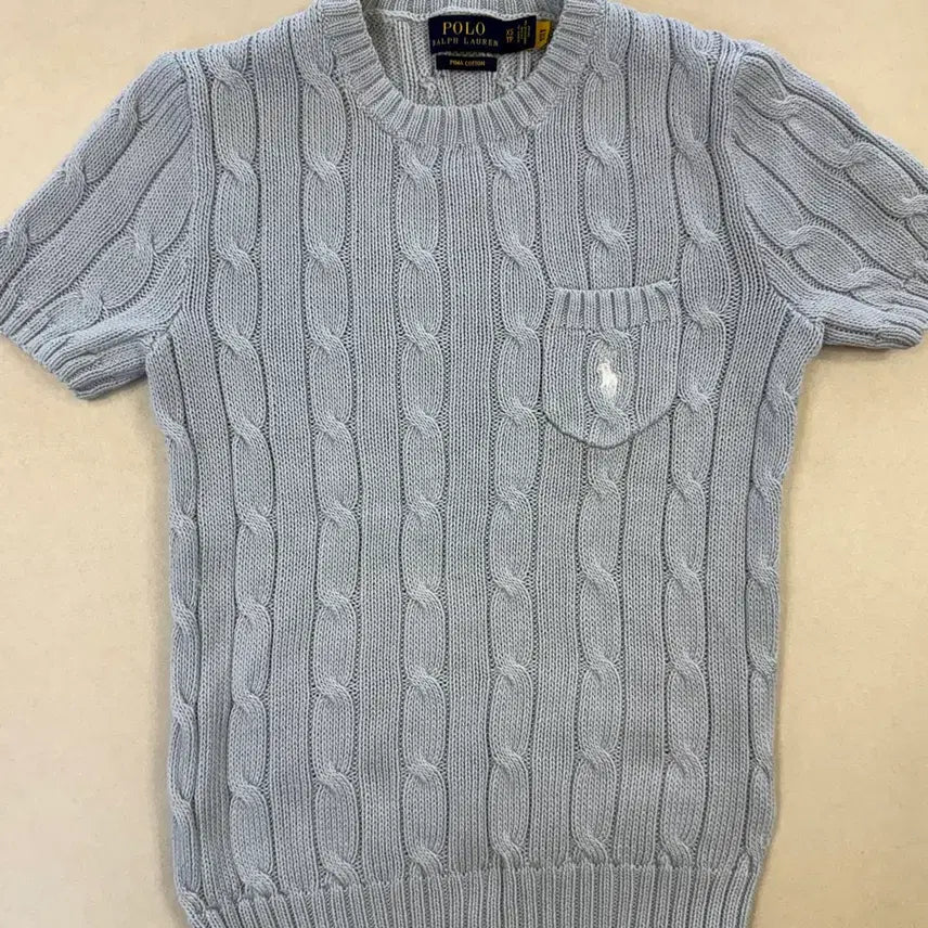 [BUNJANG] Polo Ralph Lauren Cotton Cable Short Sleeve Sweater Knit / 폴로 랄프로렌 코튼 케이블 숏 슬리브 스웨터  니트 반팔