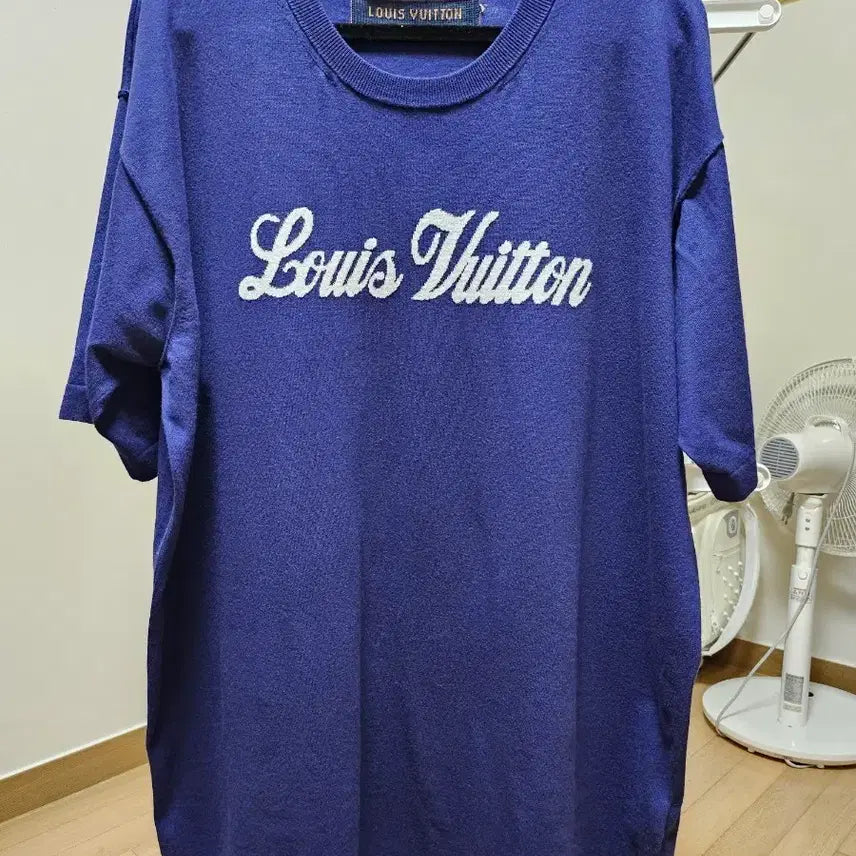 [BUNJANG] Louis Vuitton Script Logo Short Sleeve Intarsia Knit XL / 정품)루이비통 스크립트 로고 반팔 인타르시아니트 XL