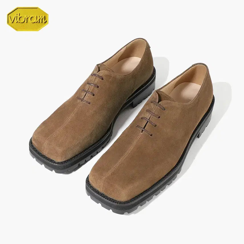 [BUNJANG] Firenze Atelier 5701-QS Square Toe Derby Mid Brown Goat Leather / [245] 피렌체아뜨리에 5701-QS [MID BROWN] 스퀘어토더비