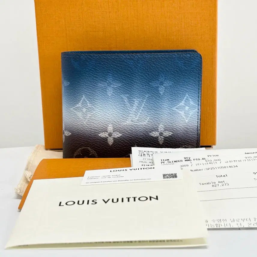 [BUNJANG] Louis Vuitton Slender Wallet Blue Monogram Pigment Bi-fold Wallet / [OS]루이비통 슬렌더 월렛 블루 모노그램 피그먼트 반지갑