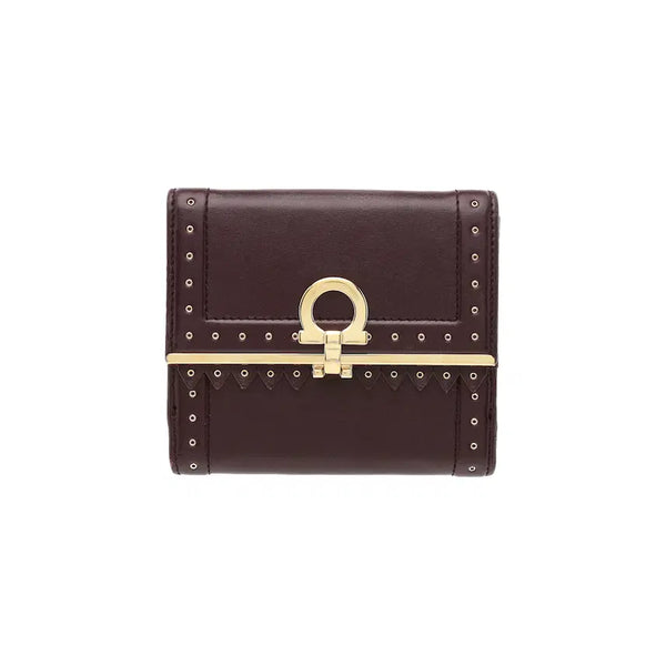 [BUNJANG] Salvatore Ferragamo Gancini Burgundy Leather Wallet / 페라가모 간치니 지갑
