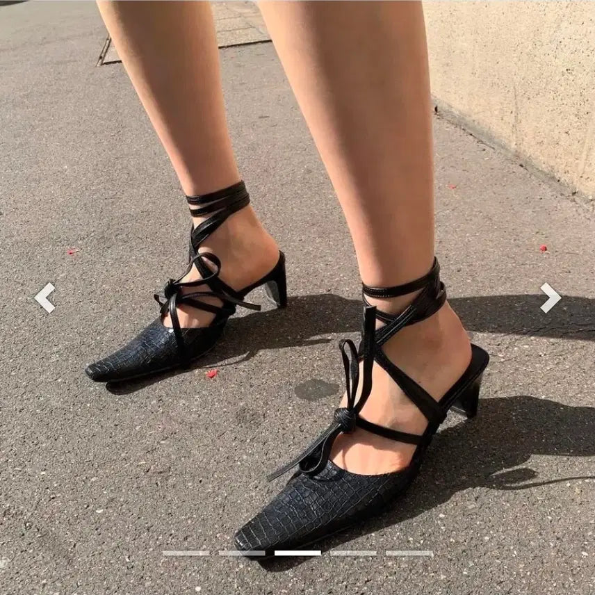 [BUNJANG] Dragon Blues Square Mule Alligator Heels (38.5) / 새상품 드래곤블루스 오르 구두orr 스퀘어 뮬 엘리게이터 38.5 255