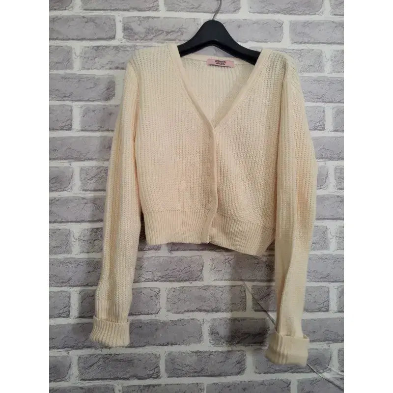[BUNJANG] Ordinary Holiday Ivory Crop Cardigan / 오디너리홀리데이 아이보리 크롭가디건/알뜰한여우