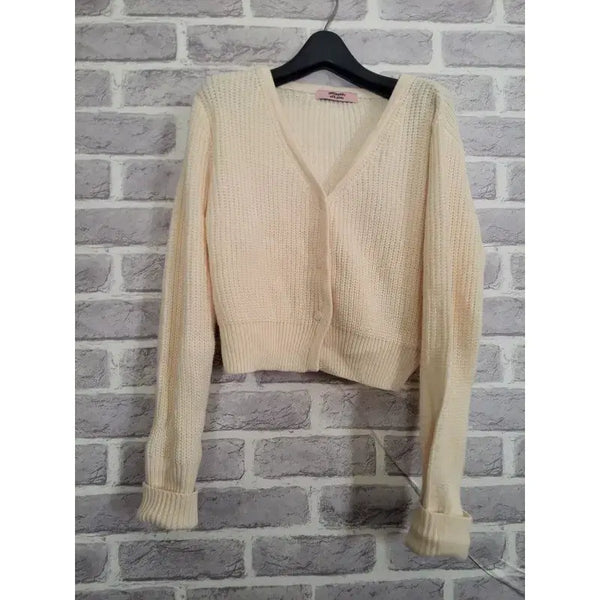 [BUNJANG] Ordinary Holiday Ivory Crop Cardigan / 오디너리홀리데이 아이보리 크롭가디건/알뜰한여우