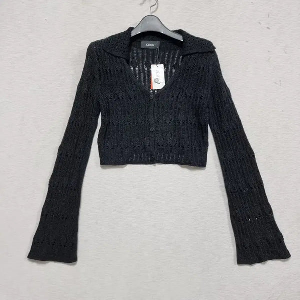 [BUNJANG] Shop Cider Knit Cardigan (Black) - Women's Size 66 / 새상품 샵 사이다 니트 가디건 여66 ㅡ0421