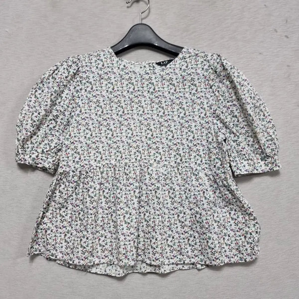 [BUNJANG] LAP Flower Pattern Blouse (Women's Size 55) / 랩 플라워패턴 블라우스 여55 ㅡ0421