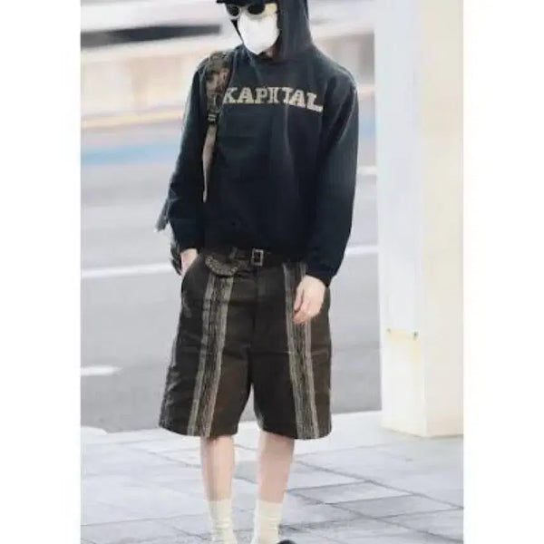 [BUNJANG] Kapital 12oz Yagasuri Jacquard Denim Shorts (Size 4) / [새상품] 캐피탈 12oz 야가수리 자카드 데님 쇼츠 (4)