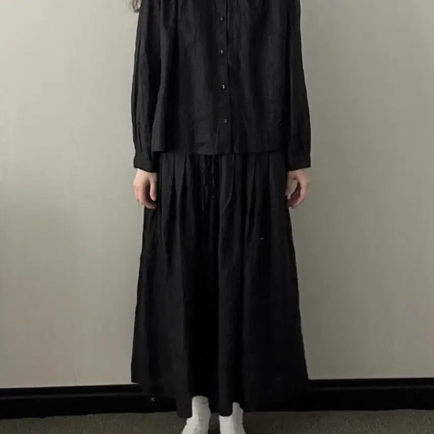 [BUNJANG] Morid Linen Setup Blouse and Skirt Set / 슬기로운 생활 린넨 모리드 셋업 블라우스 스커트