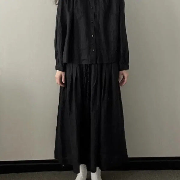 [BUNJANG] Morid Linen Setup Blouse and Skirt Set / 슬기로운 생활 린넨 모리드 셋업 블라우스 스커트
