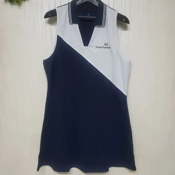 [BUNJANG] Sergio Tacchini Tennis Sleeveless Dress L (Navy & White) / 새상품 세르지오타키니 테니스 나시 민소매 원피스 L 100 55 66