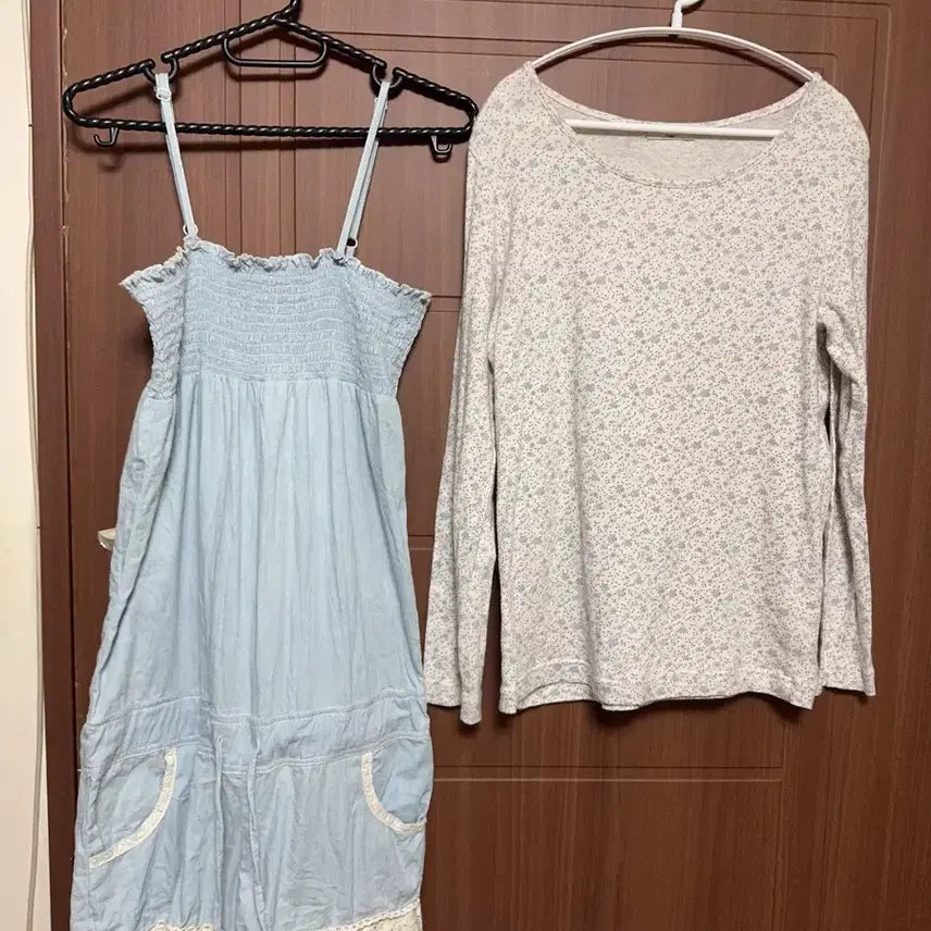 [BUNJANG] Mori Girl Hagumi Heisei Japanese Vintage Jumpsuit Lace Snow Dot Inner Tee Set / 모리걸 하구미 헤이세이 일본 빈티지 점프수트 레이스 눈꽃 도트 이너티