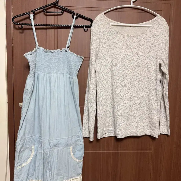 [BUNJANG] Mori Girl Hagumi Heisei Japanese Vintage Jumpsuit Lace Snow Dot Inner Tee Set / 모리걸 하구미 헤이세이 일본 빈티지 점프수트 레이스 눈꽃 도트 이너티