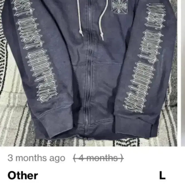 [BUNJANG] West Coast Choppers Thermal Hoodie Navy L / 웨스트코스트차퍼스 써멀 후드 네이비