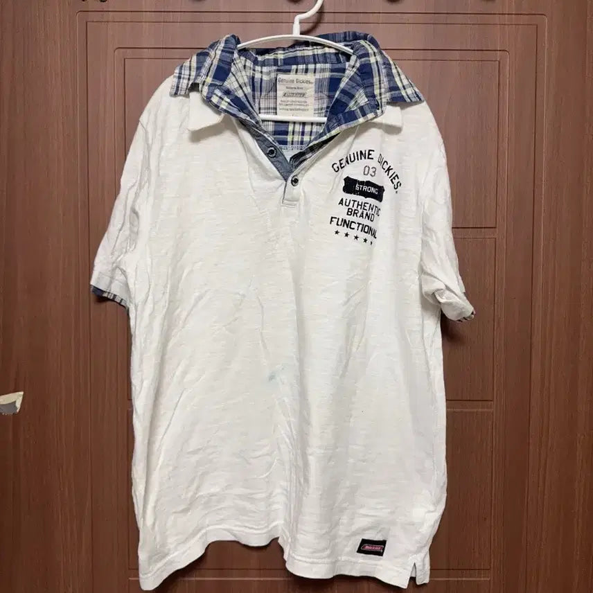 [BUNJANG] Dickies 00s Mori Girl Cardigan Short Sleeve T-Shirt / 디키즈 00s 모리걸 하구미 빈티지 카라 반팔 티셔츠
