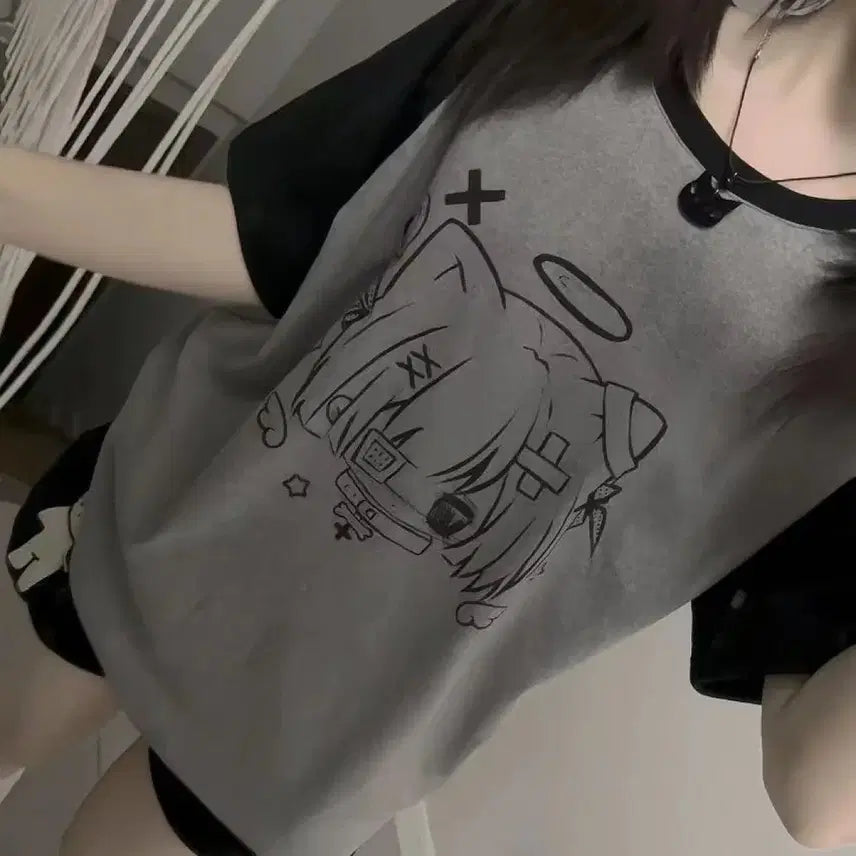 [BUNJANG] Gothic Print T-Shirt / 서브컬처 고딕 프린트 티셔츠