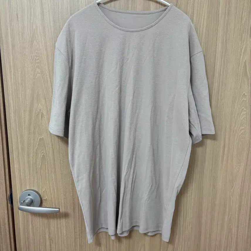 [BUNJANG] Cotton Half-Sleeve T-Shirt Beige / 베이지반팔티