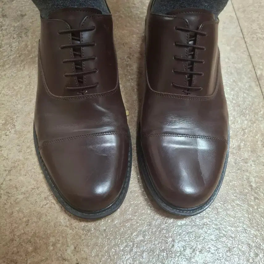 [BUNJANG] Renoma Men's Brown Leather Dress Shoes 265mm / 레노마 남성 구두 브라운 265mm