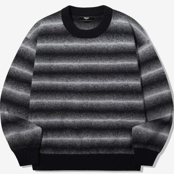 [BUNJANG] Trillion Stripe Crewneck Knit / 트릴리온 스트라이프 크루넥 니트