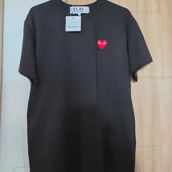 [BUNJANG] Comme des Garçons PLAY Black Short Sleeve T-Shirt L/XL / 할인)  꼼데가르송 플레이 반팔 티셔츠 블랙 L.  XL