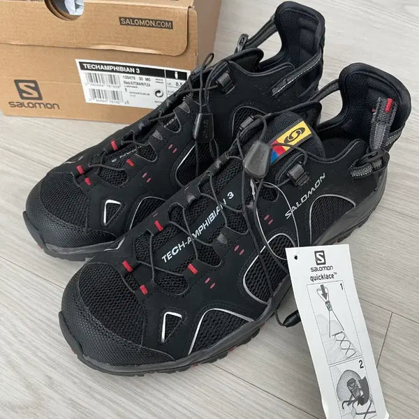 [BUNJANG] Salomon Tech Amphibian 3 Black Sneakers / 살로몬 테크암피비안3 블랙 운동화