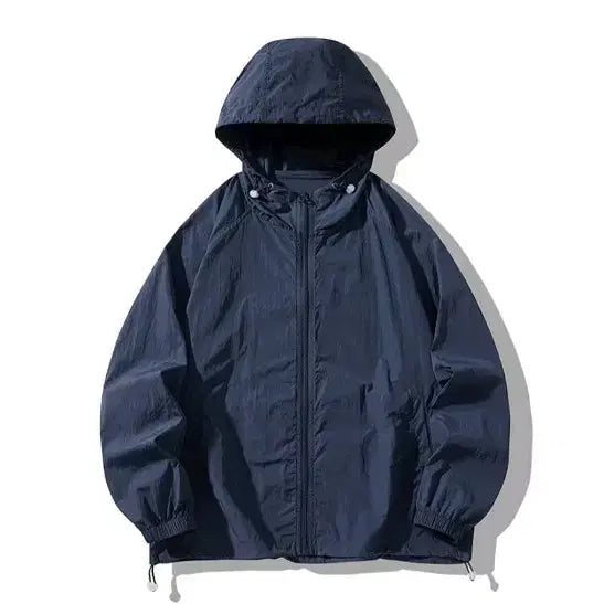 [BUNJANG] Lightweight Hooded Windbreaker Zip-Up - Navy / 경량 바람막이 후드 집업 - 네이비
