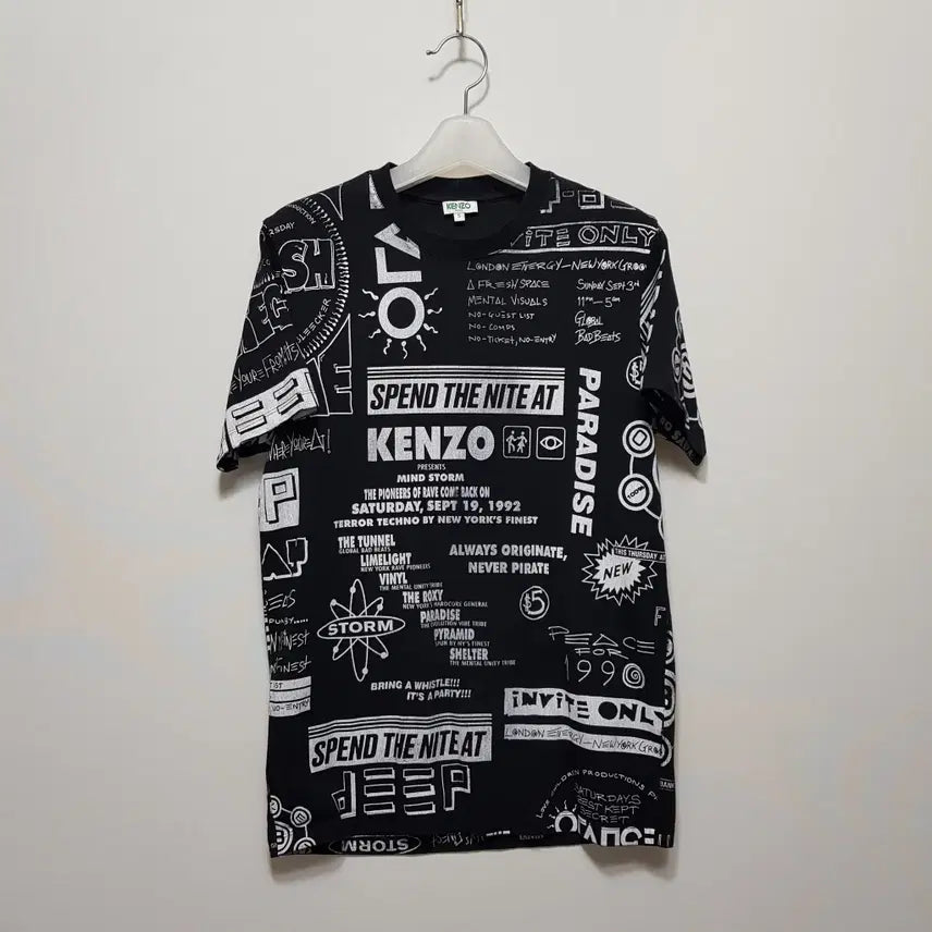 [BUNJANG] Kenzo Authentic Round Neck Short Sleeve T-Shirt / 겐조/정품/프린팅라운드반팔티/S(90)/파라오쇼핑