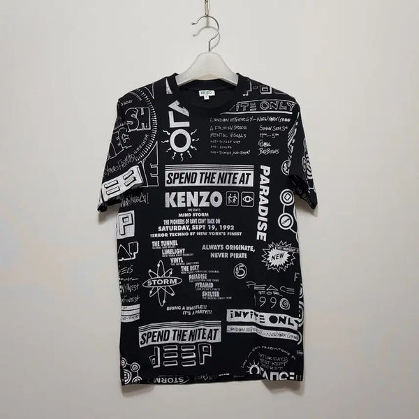 [BUNJANG] Kenzo Authentic Round Neck Short Sleeve T-Shirt / 겐조/정품/프린팅라운드반팔티/S(90)/파라오쇼핑