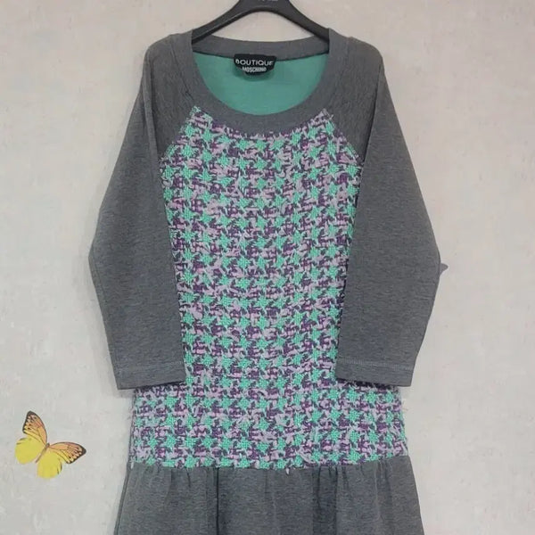 [BUNJANG] Moschino Boutique Tweed Color Block Dress / 모스키노 부띠끄 트위드 배색 원피스