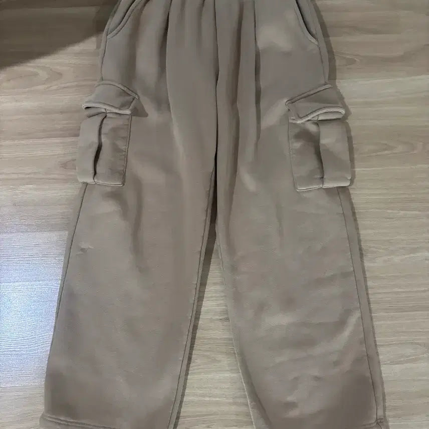 [BUNJANG] Brown Cargo Pants (95/M) with Fleece Lining / 브라운 카고 팬츠 95 M 기모안감 긴바지