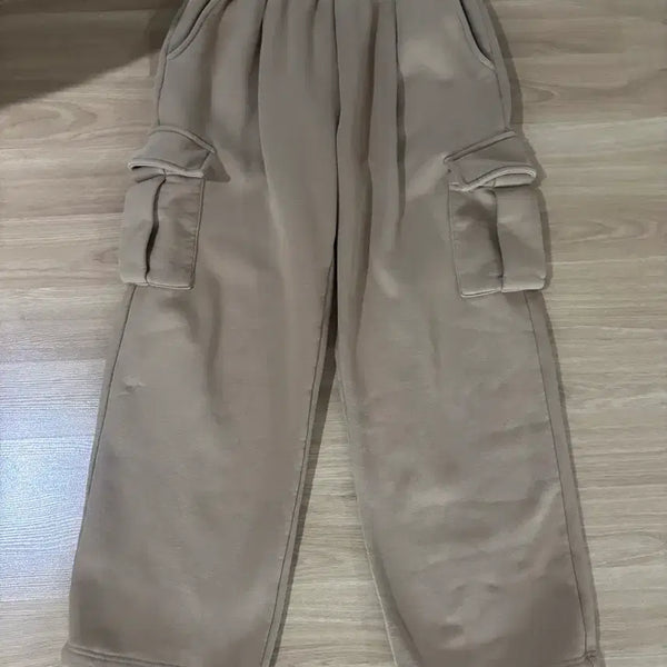 [BUNJANG] Brown Cargo Pants (95/M) with Fleece Lining / 브라운 카고 팬츠 95 M 기모안감 긴바지