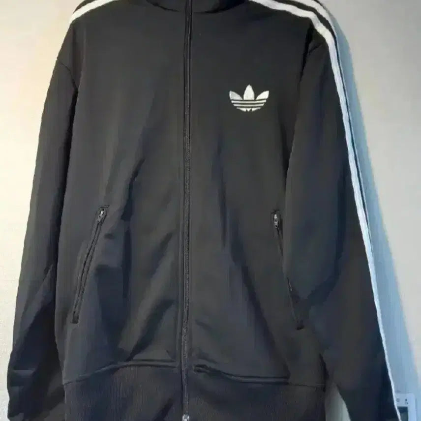 [BUNJANG] Adidas Firebird Black Track Top Jersey Jacket Size M / 아디다스 파이어버드 검흰 블랙 트랙탑 저지 져지집업 95/M