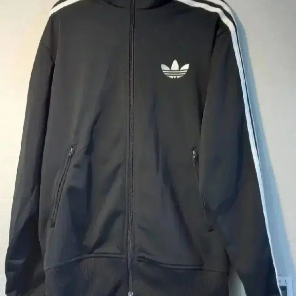 [BUNJANG] Adidas Firebird Black Track Top Jersey Jacket Size M / 아디다스 파이어버드 검흰 블랙 트랙탑 저지 져지집업 95/M