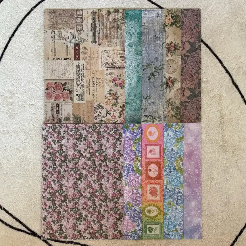 [BUNJANG] Vintage Wrapping Paper Mix 100 Sheets / 빈티지랩핑지 믹스 100장