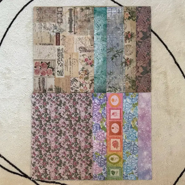 [BUNJANG] Vintage Wrapping Paper Mix 100 Sheets / 빈티지랩핑지 믹스 100장