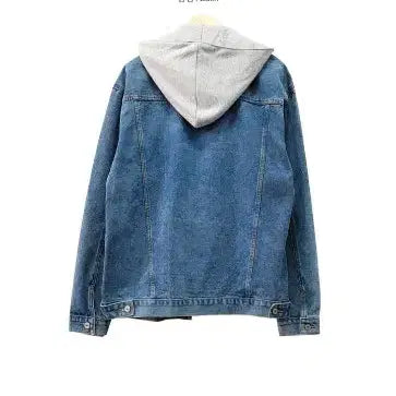 [BUNJANG] Men's Denim Jacket (Light Wash, Detachable Hood) / 남자 데님 청자켓(연청, 모자 탈부착 가능)