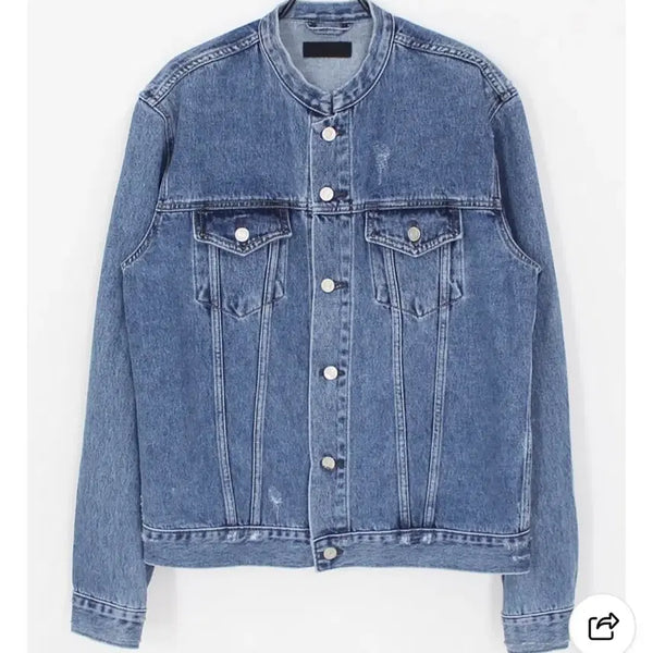 [BUNJANG] Men's Denim Jacket China Collar / 남자 데님 청자켓 차이나카라(95~100)