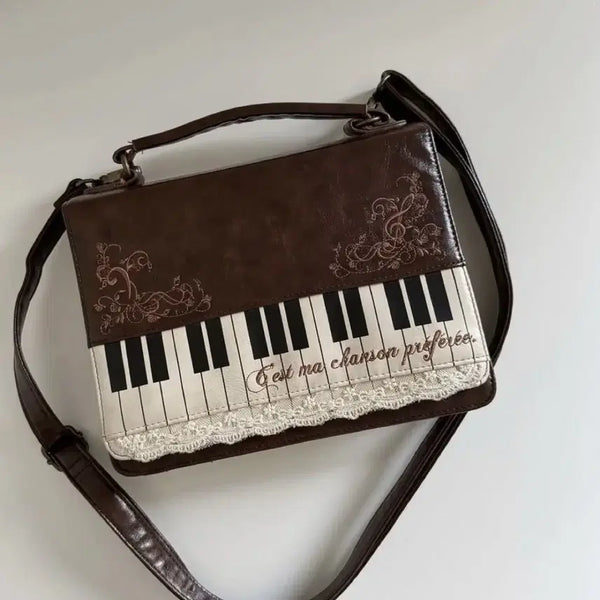 [BUNJANG] Vintage Piano Embroidered Backpack Tote Bag / 빈티지 피아노 자수 백팩 토트백
