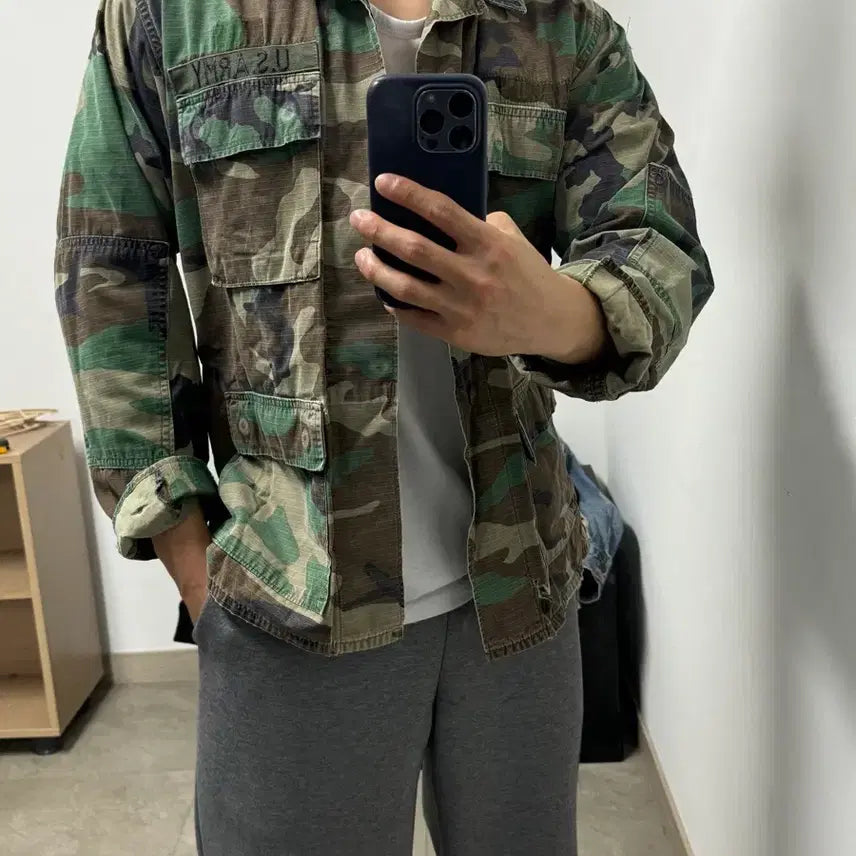 [BUNJANG] 90s Vintage BDU Woodland Camo Jacket (L / 100) / 90s OG BDU 우드랜드 카모 자켓 L 100