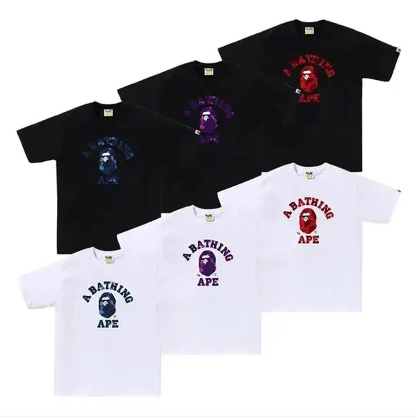 [BUNJANG] Bape Color Camo College T-Shirt / 베이프 컬러 카모 컬리지 반팔티