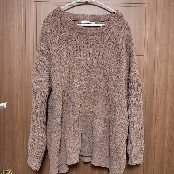 [BUNJANG] Mori Girl Hagumi Japanese Vintage Cable Knit Brown Sweater / 모리걸 하구미 일본 빈티지 케이블 니트 브라운 스웨터